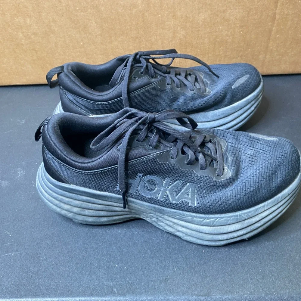 Hoka Bondi 8 Womens 7B Black Running Shoes Sneakers 1127952 BBLC